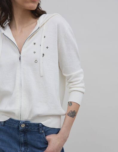 Woman's white zipped cardigan - IKKS