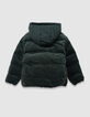 Grüne Jungen-Wendesteppjacke Steppvelours-5