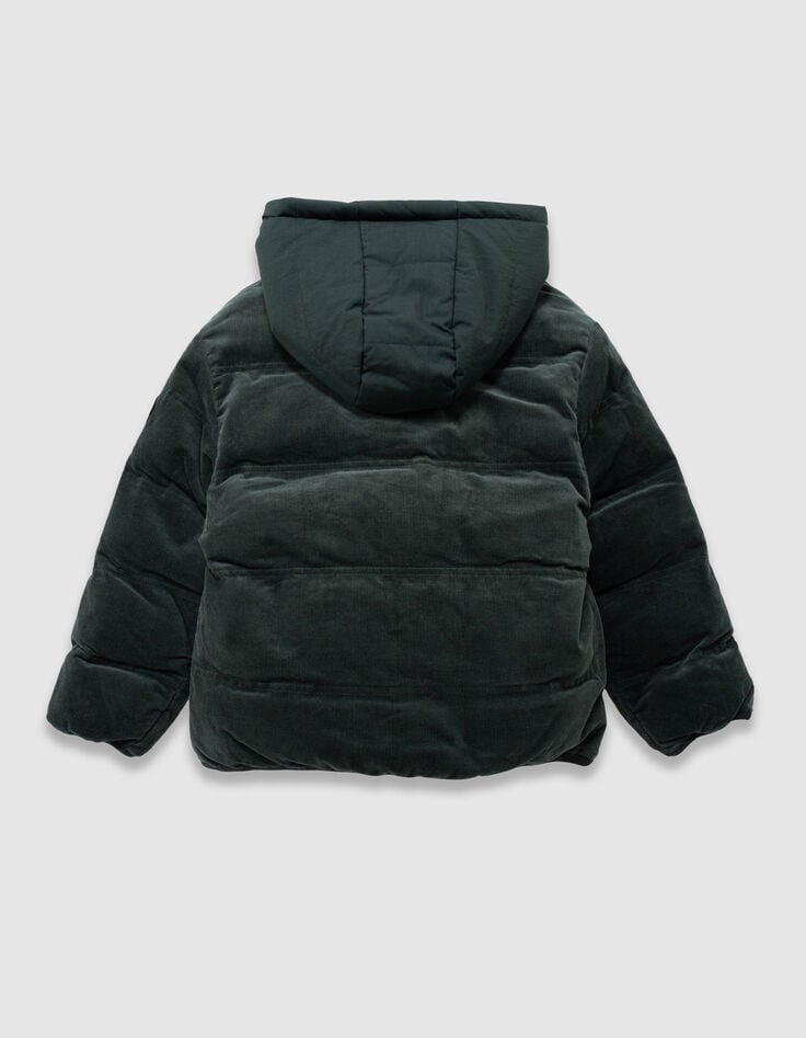Grüne Jungen-Wendesteppjacke Steppvelours-5