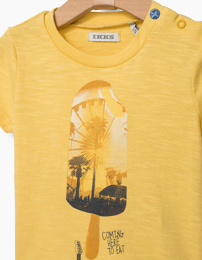 Camiseta amarilla visual helado bebé niño  - IKKS