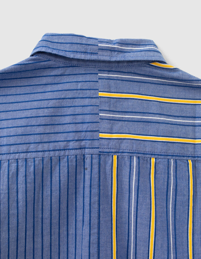 Boys’ blue shirt with striped mix-8