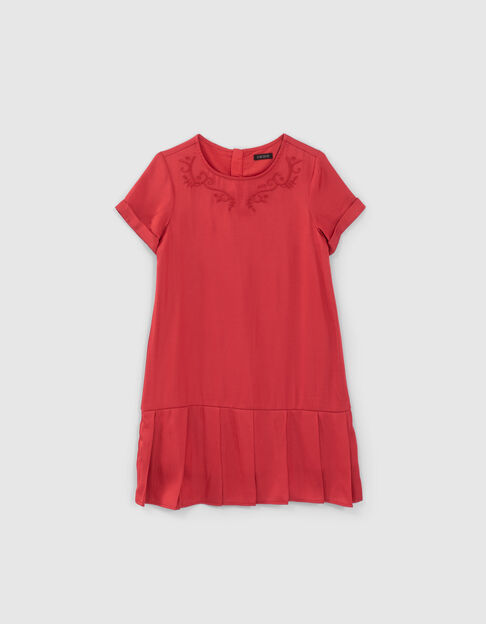 Girls' red embroidered dress - IKKS
