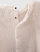 Baby girls’ ecru Sherpa sweater dress with lettering-5