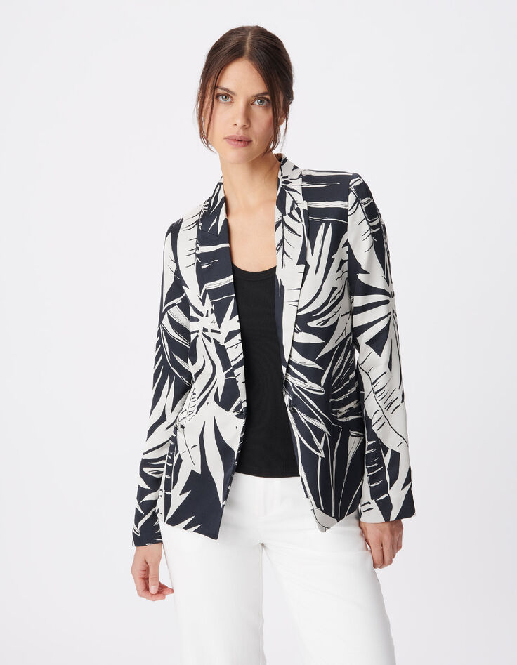Damesblazer met tropische print-2