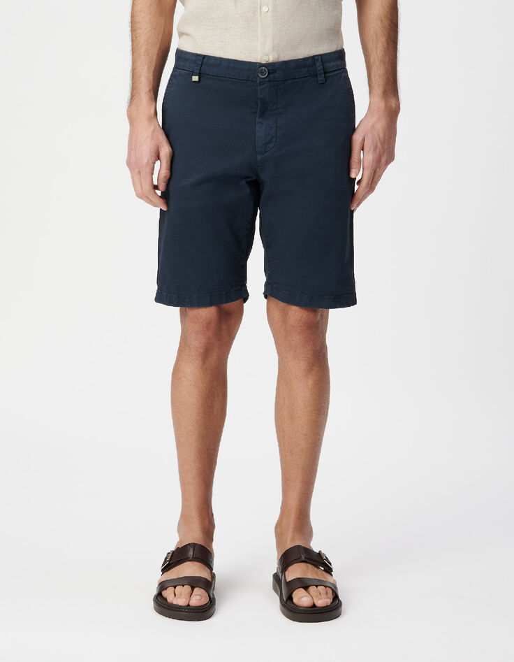 Marineblaue CHINO-Herrenbermudas-2