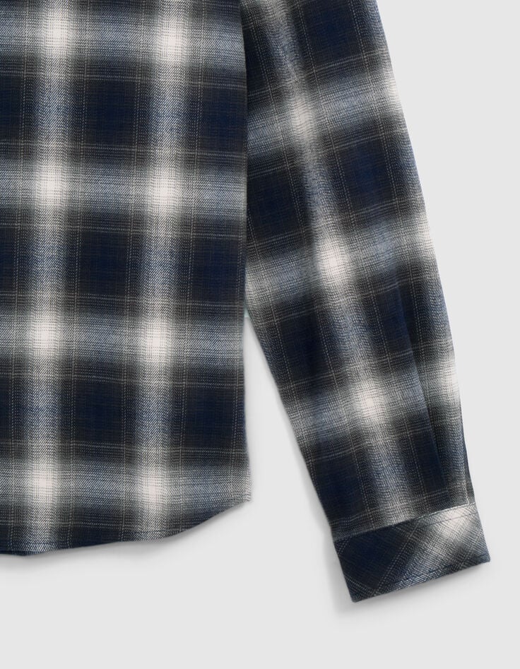 Chemise REGULAR marine motif carreaux Homme-7
