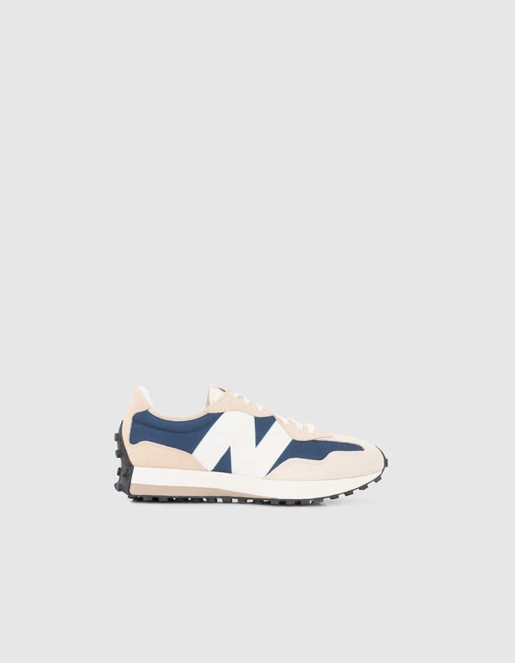 Baskets beiges et marine New Balance 327 Homme-1