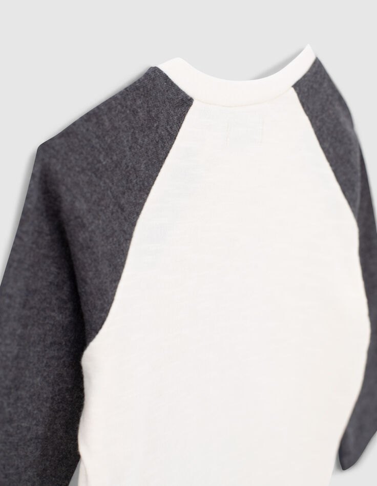 Cremeweißes Shirt mit Wappen für Babyjungen -5