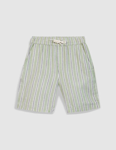 Bermuda vert motif rayures gar&ccedil;on - IKKS