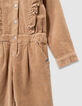 Girls’ beige corduroy jumpsuit-5