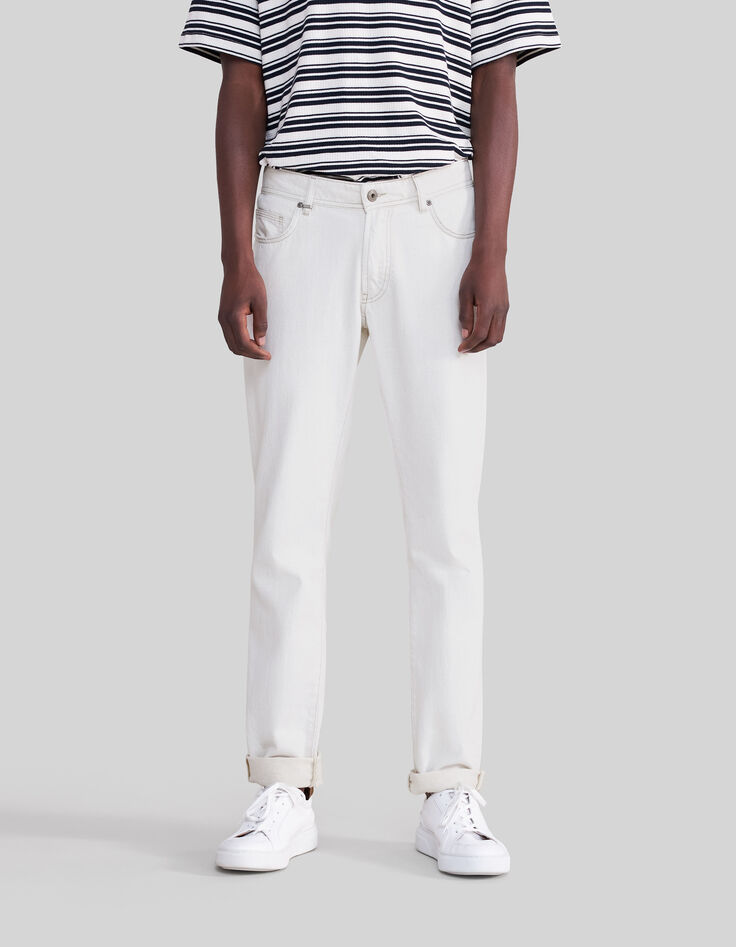 Kreideweißes SLIM-Herrenjeans WATERLESS Jimi-5