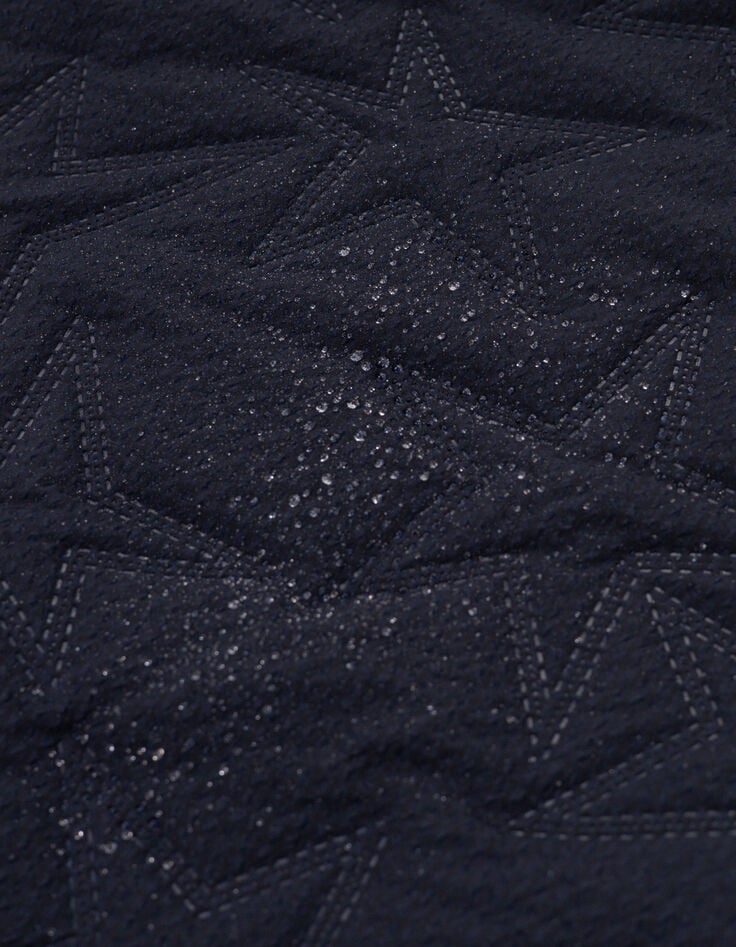 Abrigo reversible sherpa estrellas nailon azul marino niña-6