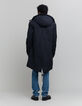 Men's navy blue parka with beige sherpa lining-3