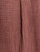 Pantalon large bordeaux gaze de coton Femme-10