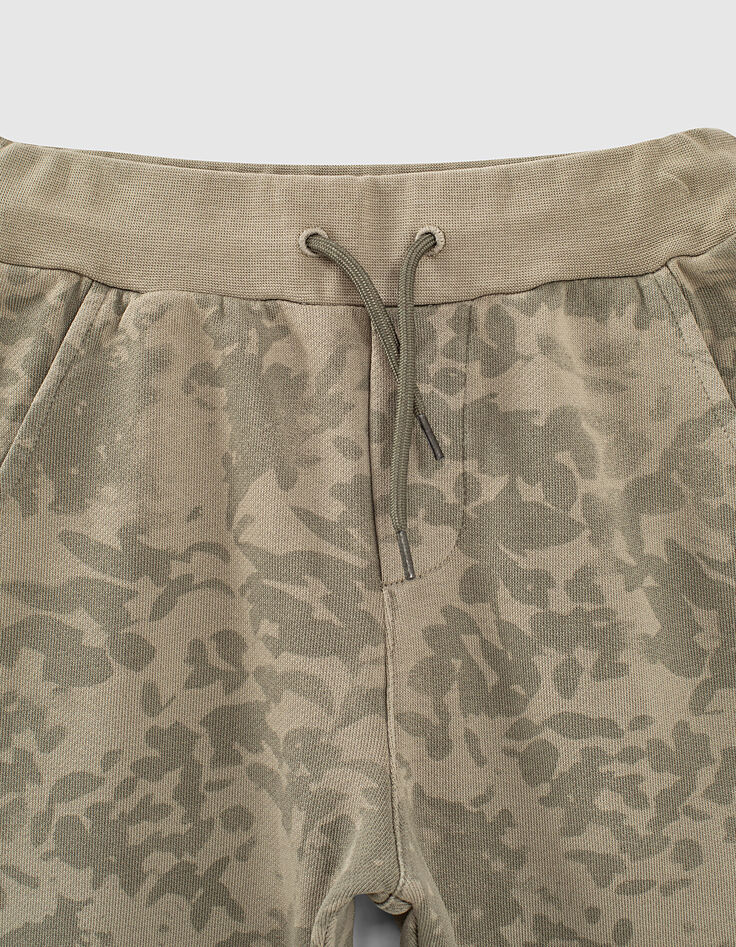 Jogging kaki clair à motif camouflage feuilles garçon -3
