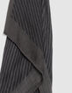 Foulard gris motif rayures marine Homme-3