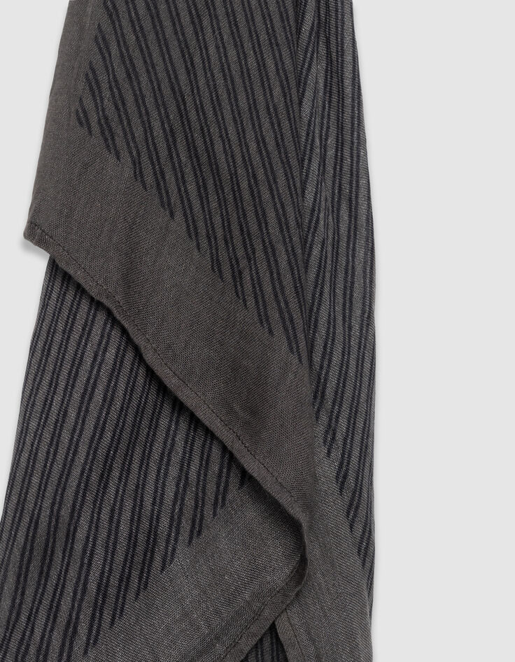 Foulard gris motif rayures marine Homme-3 Foulard gris motif rayures marine Homme-3