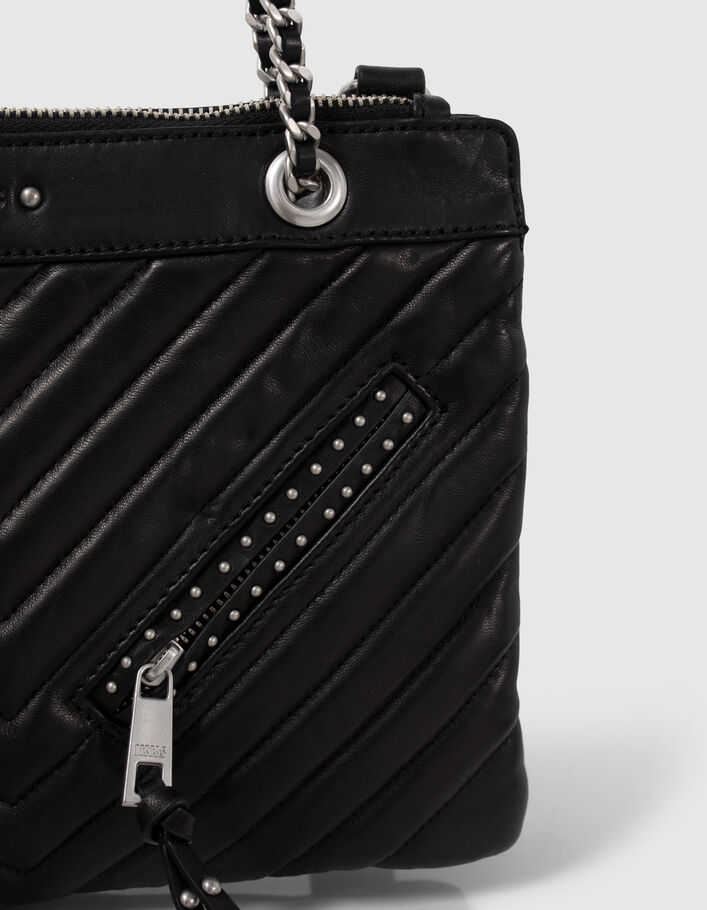 Zwarte leren etuitas 1440 Reporter Rock met studs Dames-4