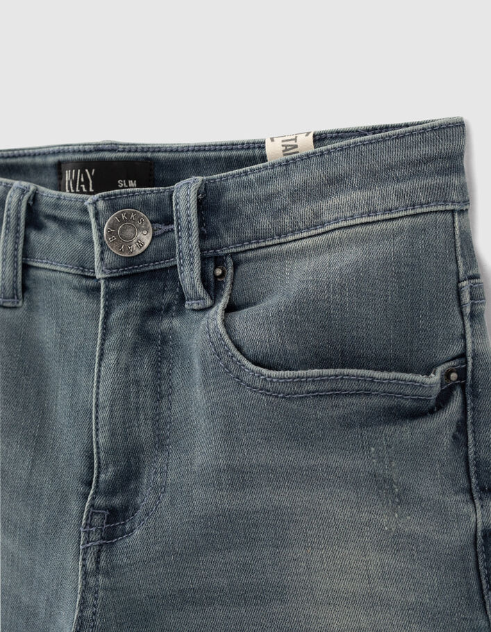 Boys’ blue grey slim jeans - IKKS