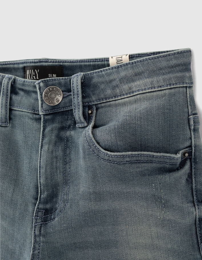 Blue Grey Slim-Jungenjeans -3