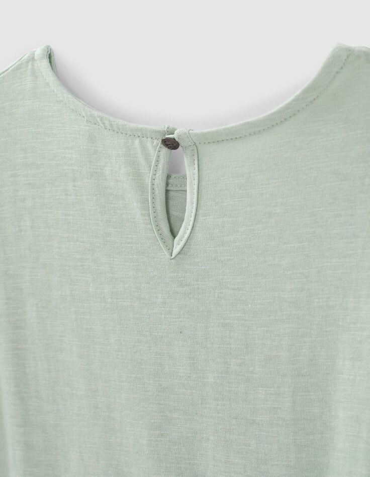 Aquagrünes Mädchenkleid Essentiels mit Stickerei-6 Aquagrünes Mädchenkleid Essentiels mit Stickerei-6