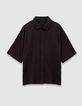 Camisa manga corta negra punto niño-1
