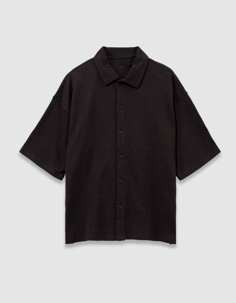 Camisa manga corta negra punto niño - IKKS