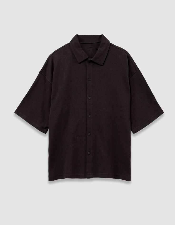 Camisa manga corta negra punto niño-1
