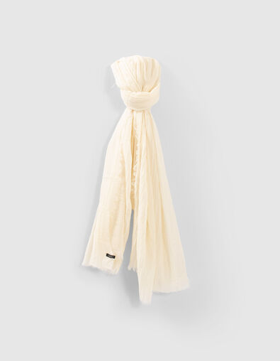 Fular Pure Edition blanco roto 100&nbsp;% lana mujer - IKKS