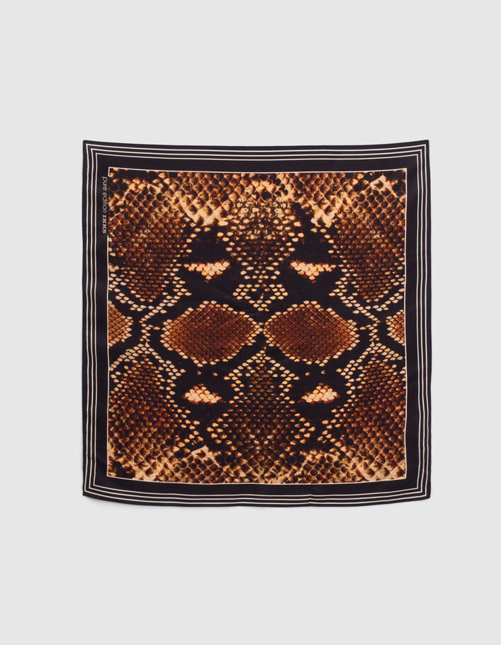 Pure Edition-Cognac-kleurige vierkante sjaal python Dames - IKKS