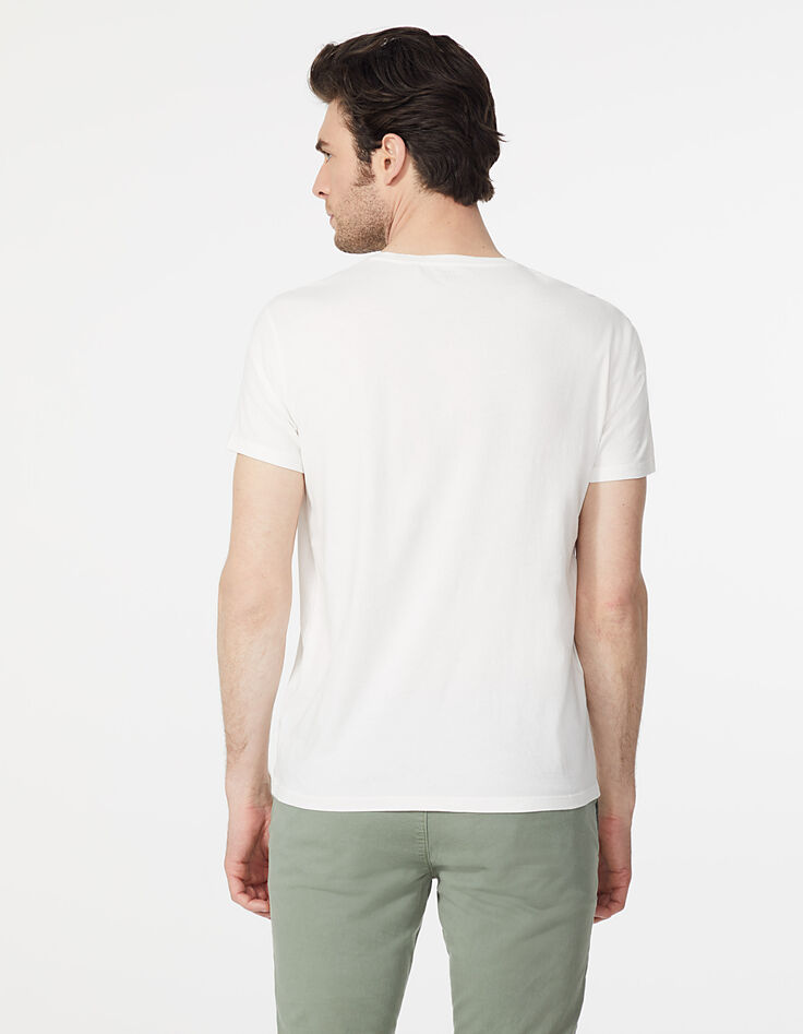 Camiseta blanco roto con bordados palmeras Hombre -3 Camiseta blanco roto con bordados palmeras Hombre -3
