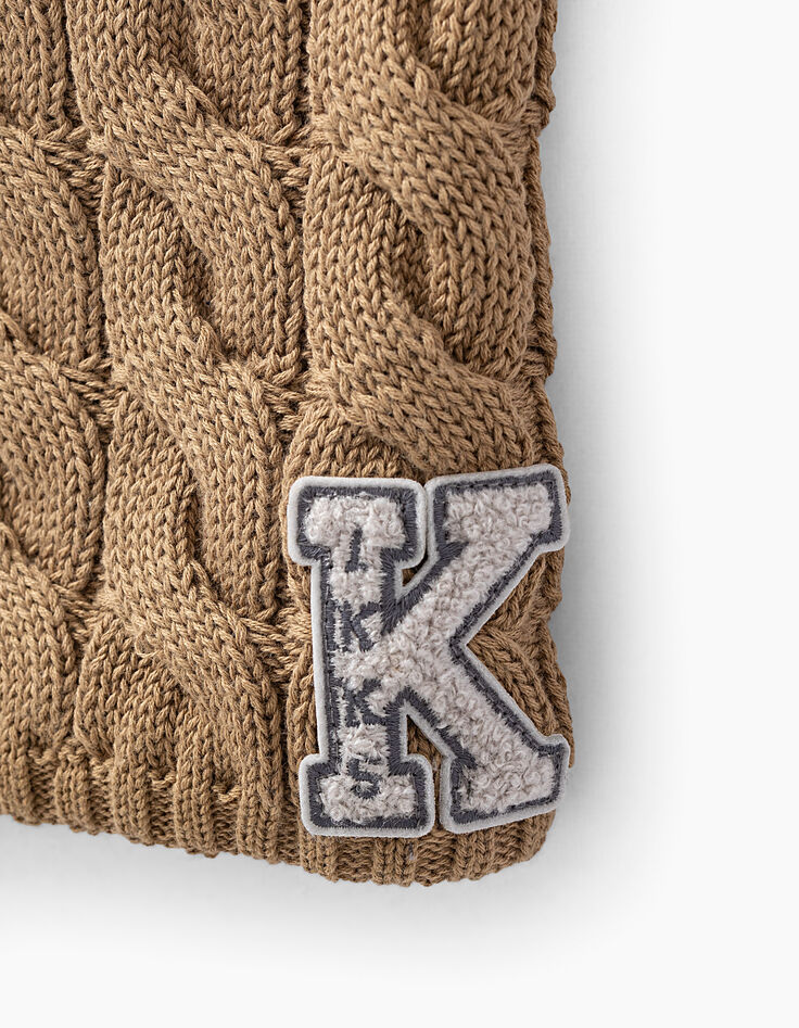 Boys’ sand cable knit snood -3