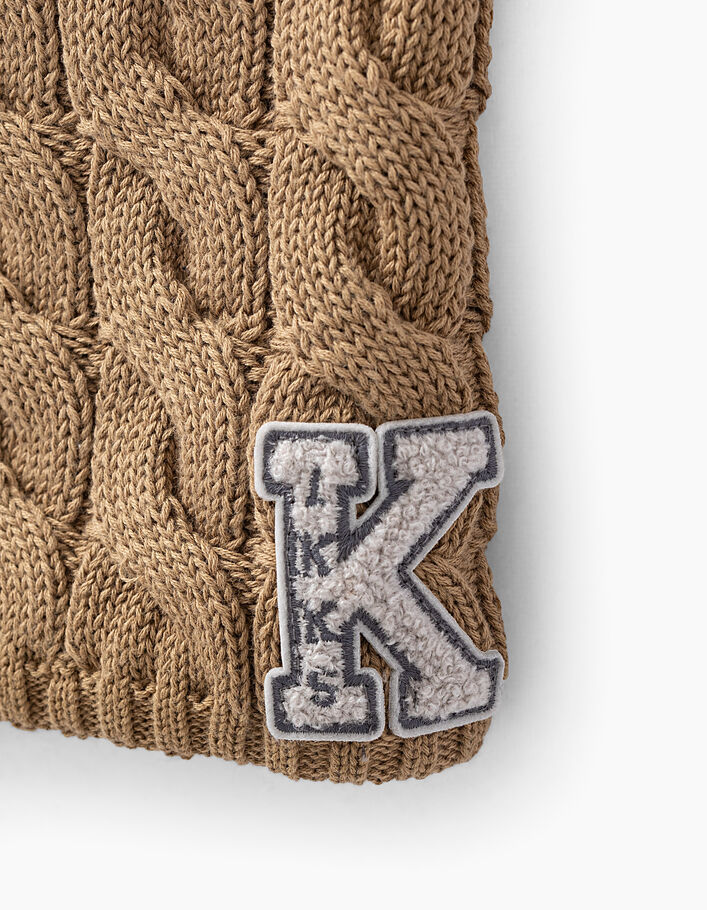 Boys’ sand cable knit snood  - IKKS