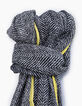Chèche bleu navy imprimé chevrons avec bord jaune Homme-3