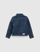Vintage Blue Jungenjeansjacke mit abnehmbarer Kapuze-3