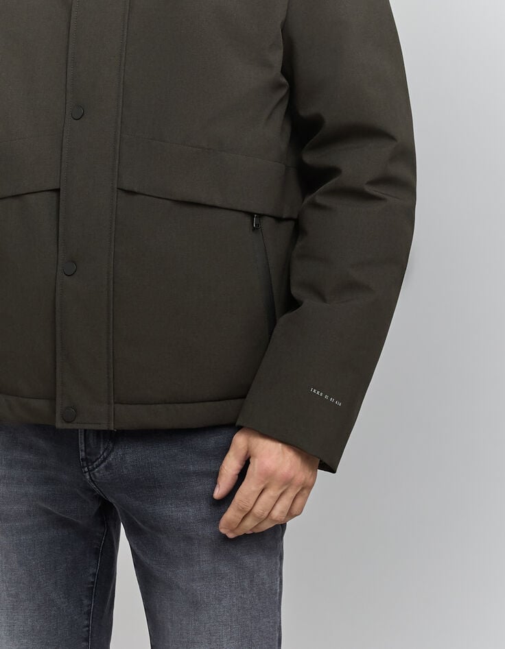 Men's WATERPROOF BREATHABLE granulated nylon khaki jacket-5