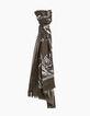 Women’s tropical print on khaki cotton modal scarf-1