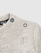 Sweater in lichtmastiek doorstikte rug babyjongens -2