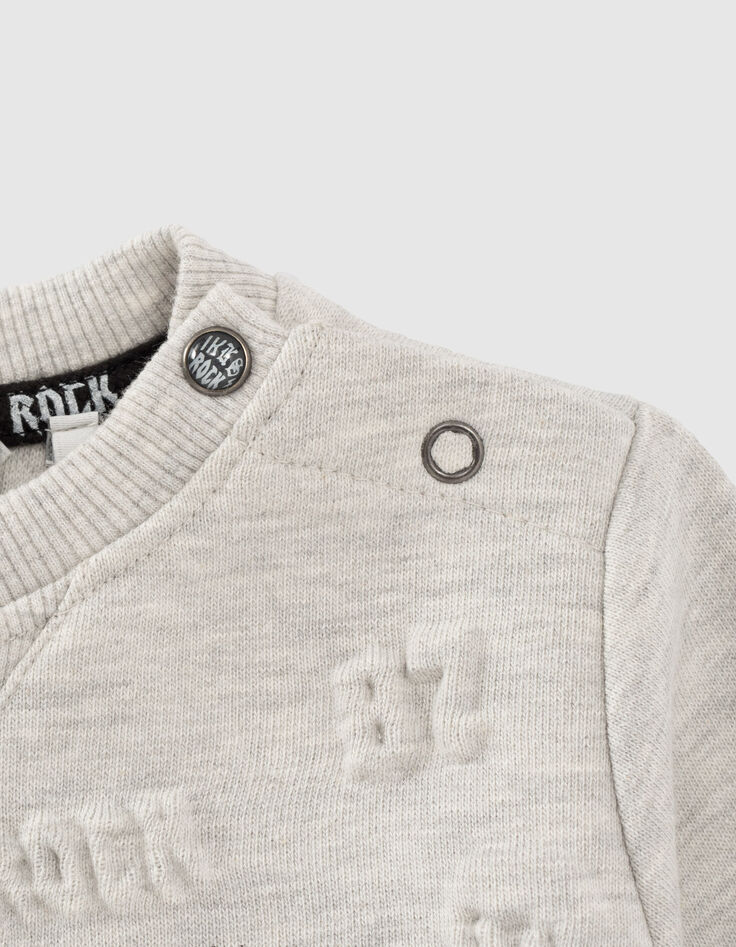 Sweater in lichtmastiek doorstikte rug babyjongens -2