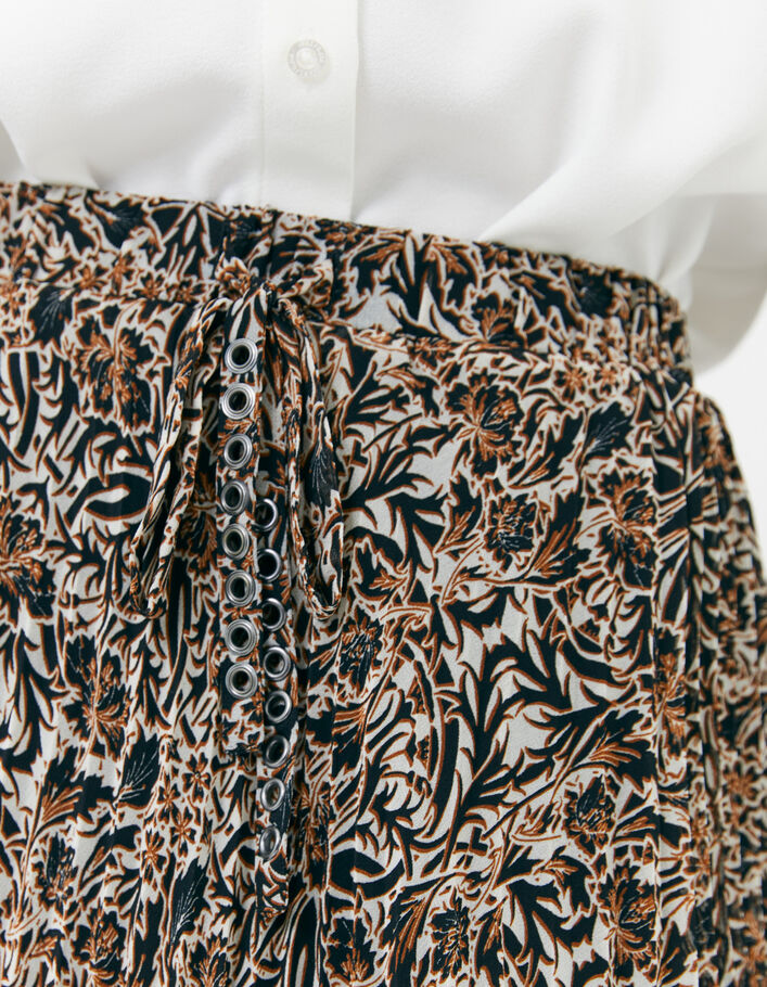 Women’s arabesque print pleated midi skirt - IKKS