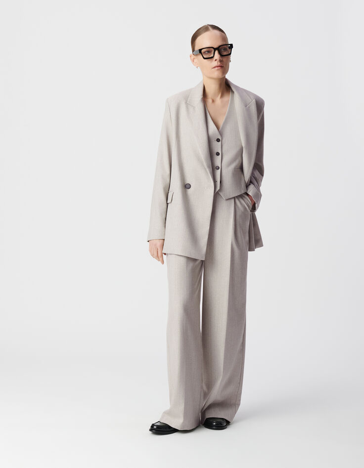 Women's grey lurex stripe suit jacket-2