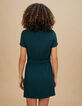 I.Code duck green dress with press stud polo shirt collar-4