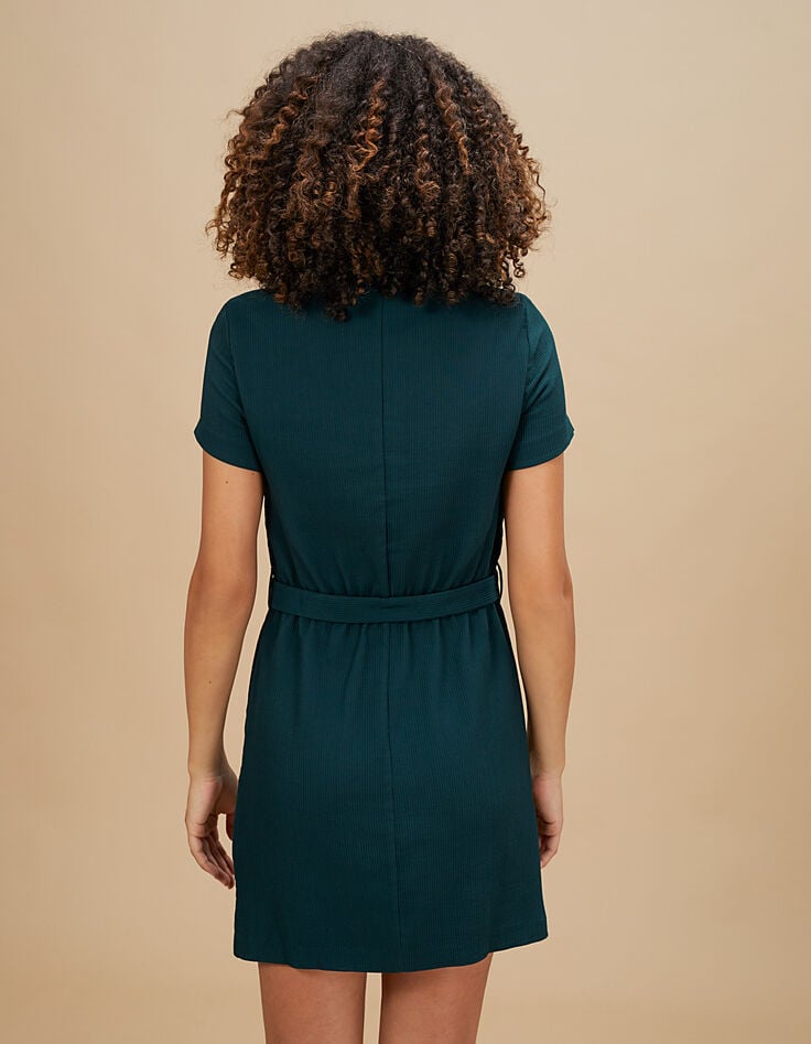 I.Code duck green dress with press stud polo shirt collar-4 I.Code duck green dress with press stud polo shirt collar-4