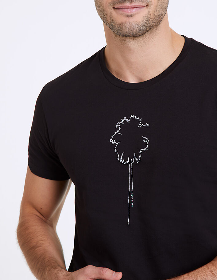 Schwarzes Herren-T-Shirt mit Palmenmotiv - IKKS