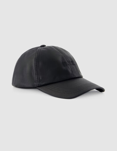 Women's tone-on-tone embroidery black cap - IKKS