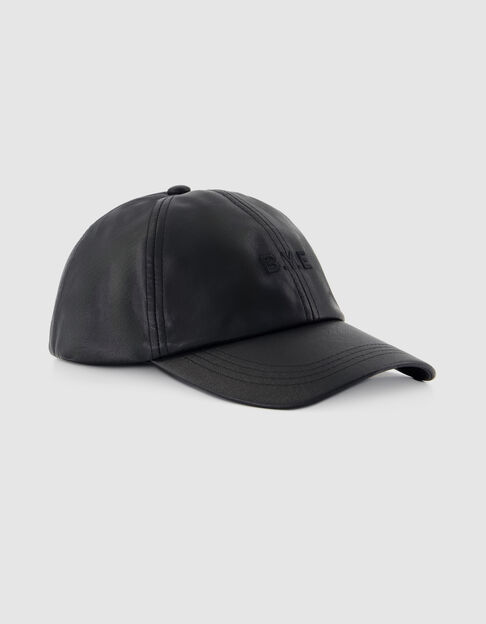 Women's tone-on-tone embroidery black cap - IKKS