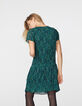 Vestido recto de velo, estampado wavy fondo verde mujer-3