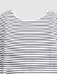 Weißes Mädchen-T-Shirt aus Biobaumwolle, Marinestreifen-4