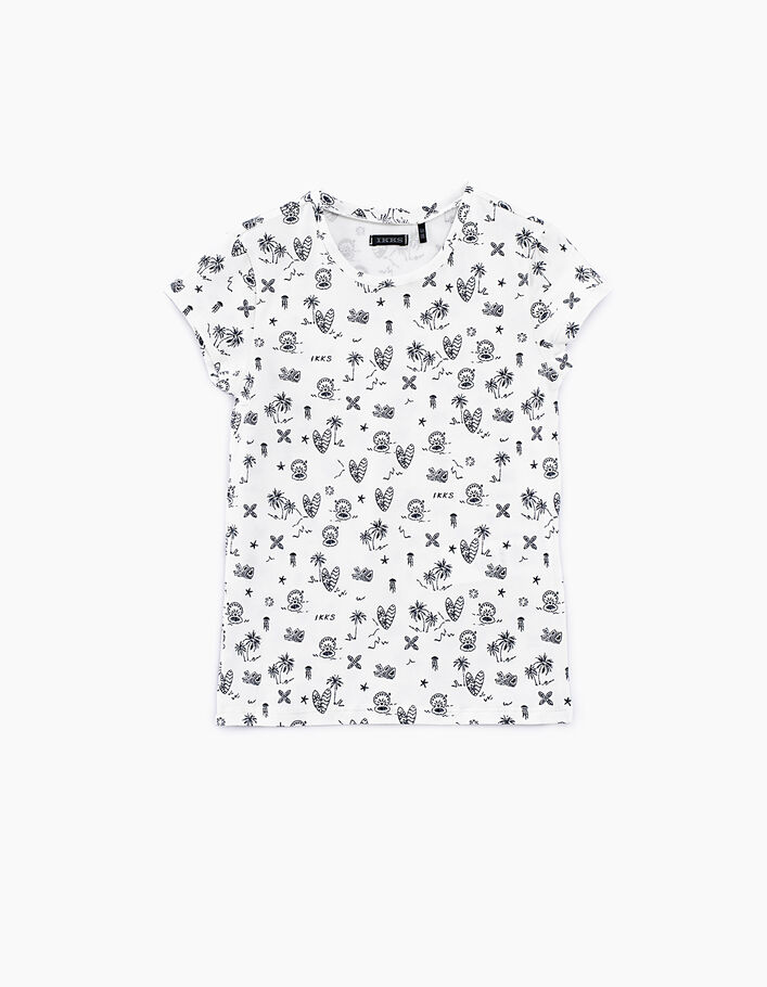Girls’ offwhite shell print Tshirt