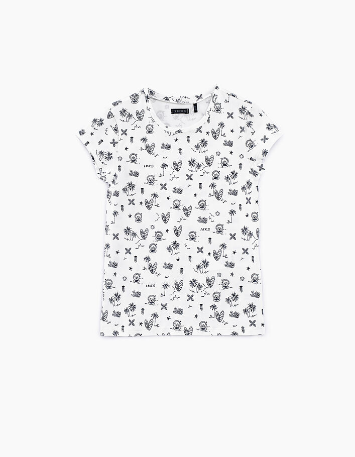 Girls’ off-white shell print T-shirt - IKKS